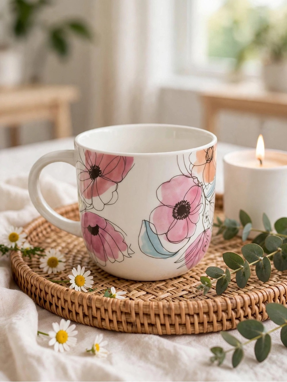 Indigo Floral Mug